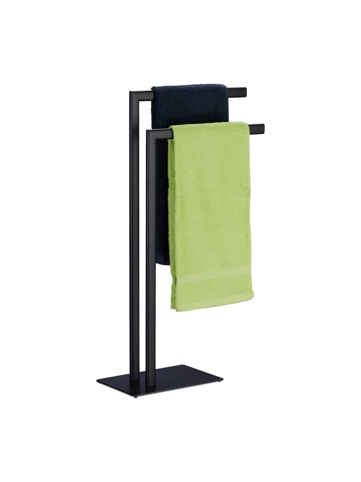 relaxdays Handtuchständer in Schwarz - (B)49 x (H)81 x (T)20 cm günstig kaufen onesize