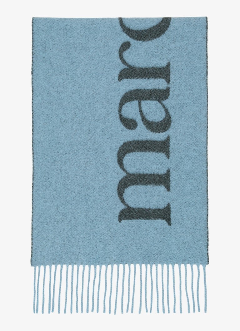 Eșarfă Marc O'Polo din lână și denim cu logo.