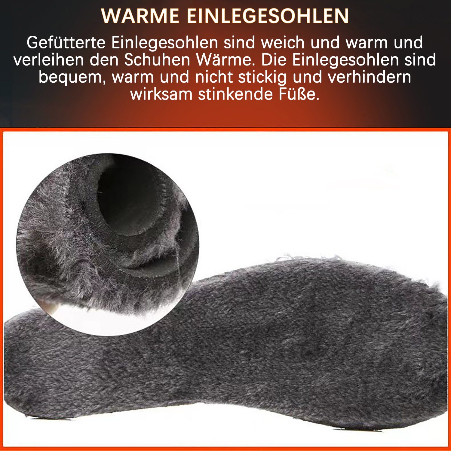 Daisred Winter Wasserdicht Warm Gefüttert Winterstiefel bequem Barfußschuh