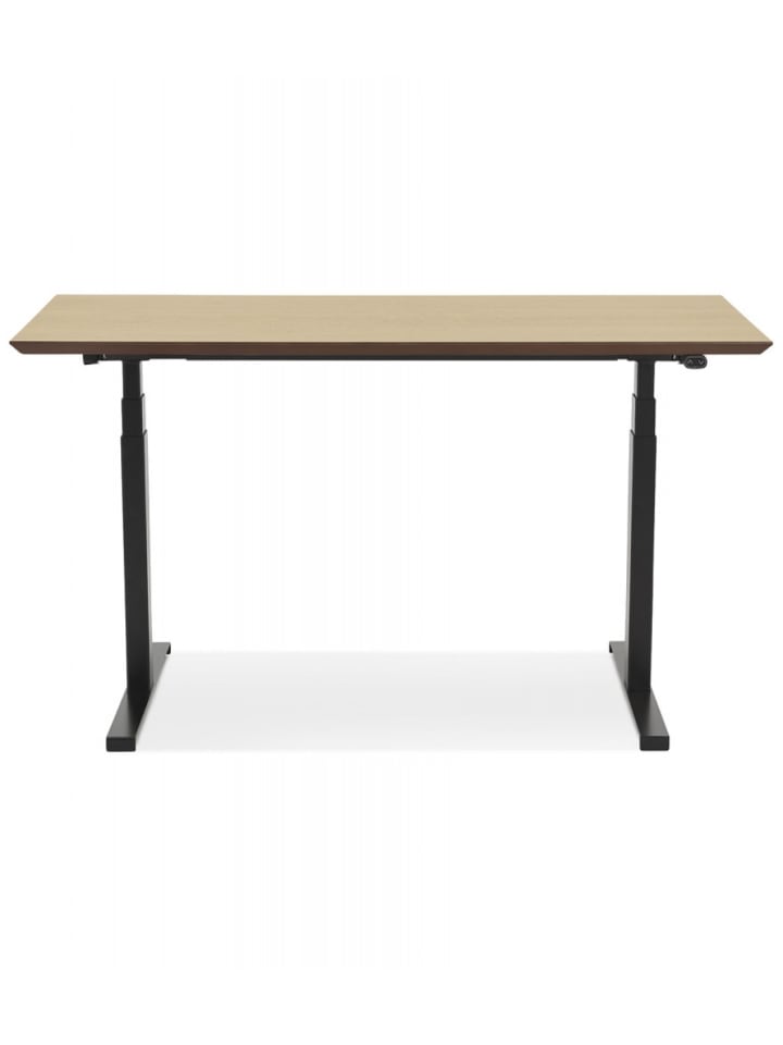 KADIMA DESIGN Elektrischer Sitz-Steh-Schreibtisch aus Holz Metall | Modern in Beige-Schwarz günstig kaufen
