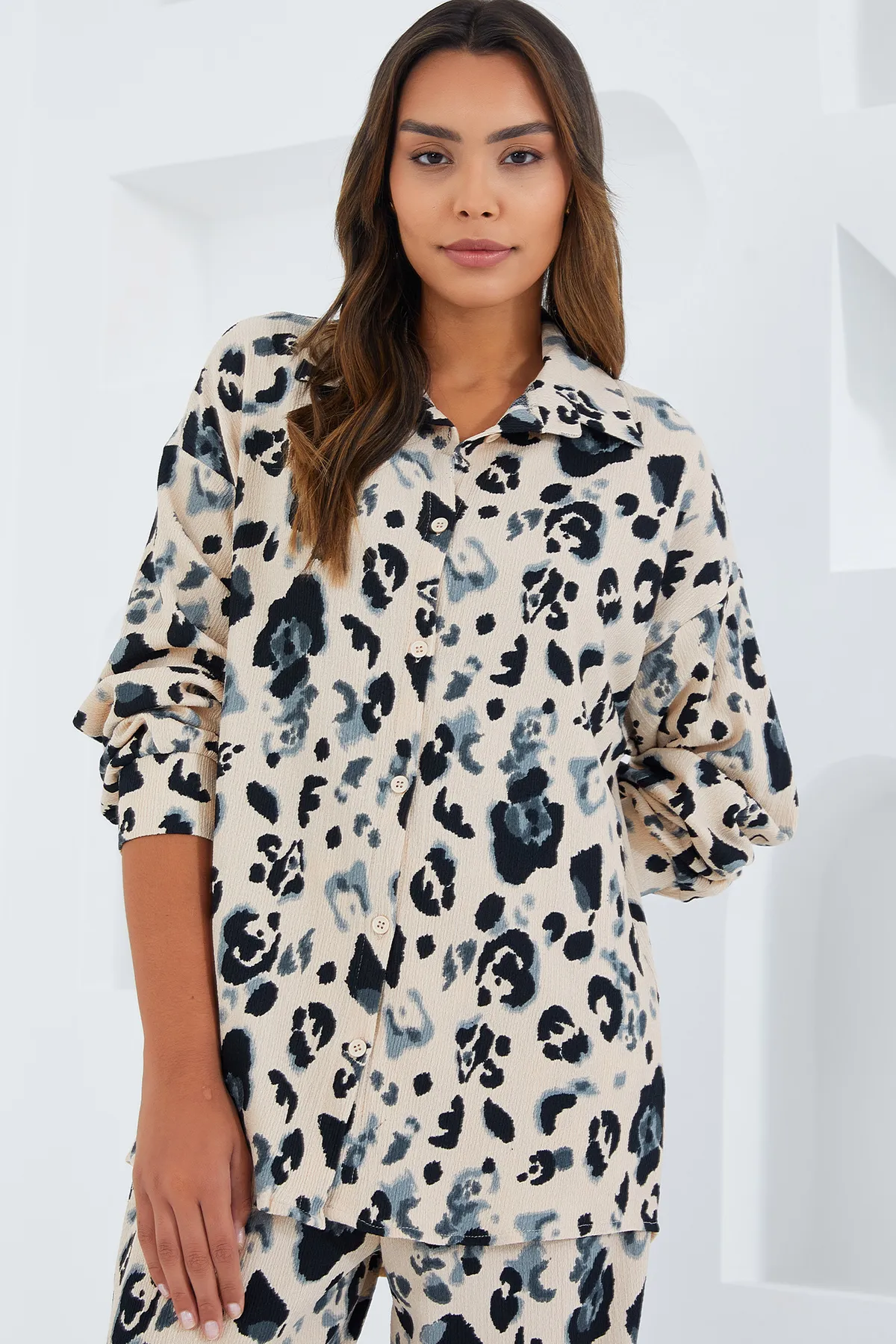 Bigdart  Damen Doppelanzug aus Strick in Ecru und Schwarz mit Muster 5858