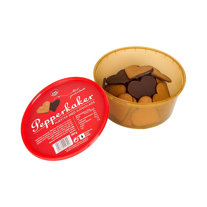 Lea Pepperkakehjerter m/sjokolde 300 g
