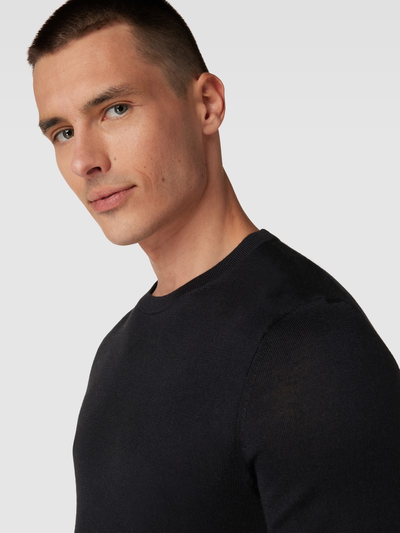 Longsleeve aus Woll-Mix in schwarz