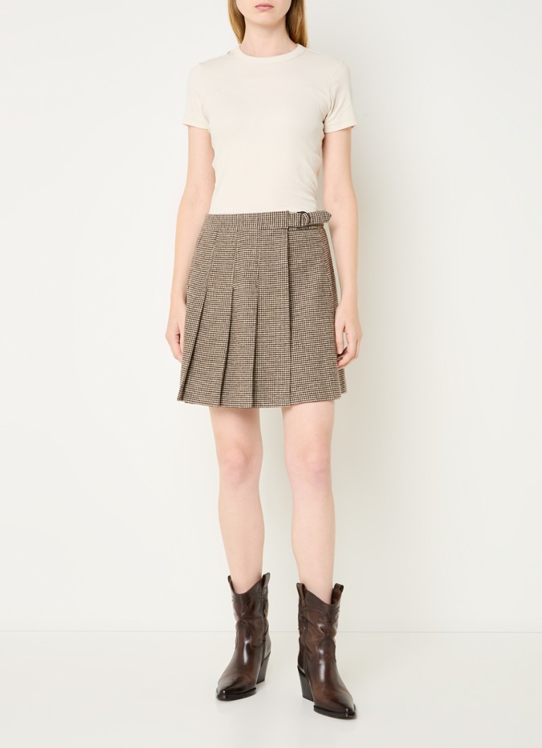 Mini culottes Max & Co Mammola ze směsi vlny s pepitím vzorem