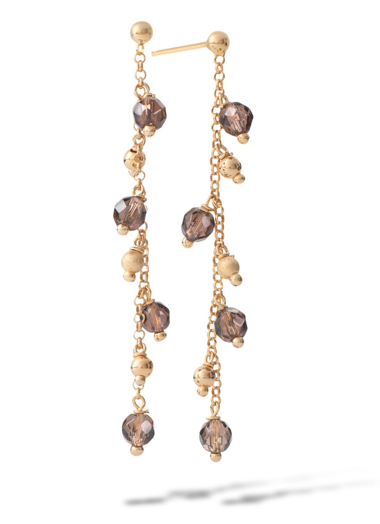 Casa Jewelry Riva Smoky Quartz Earrings Gilded