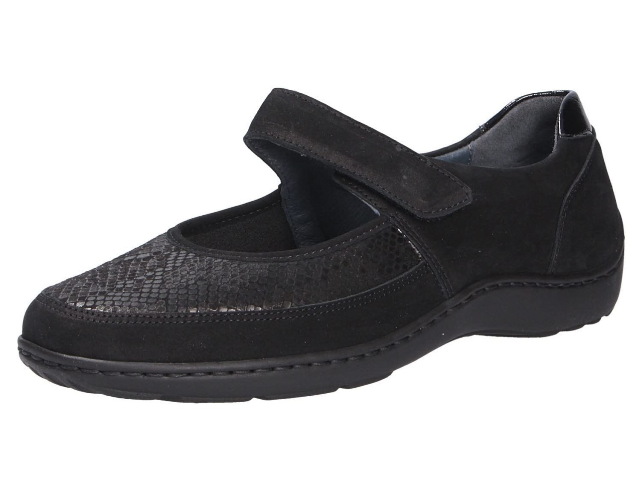 WALDLÄUFER Komfort Slipper schwarz
