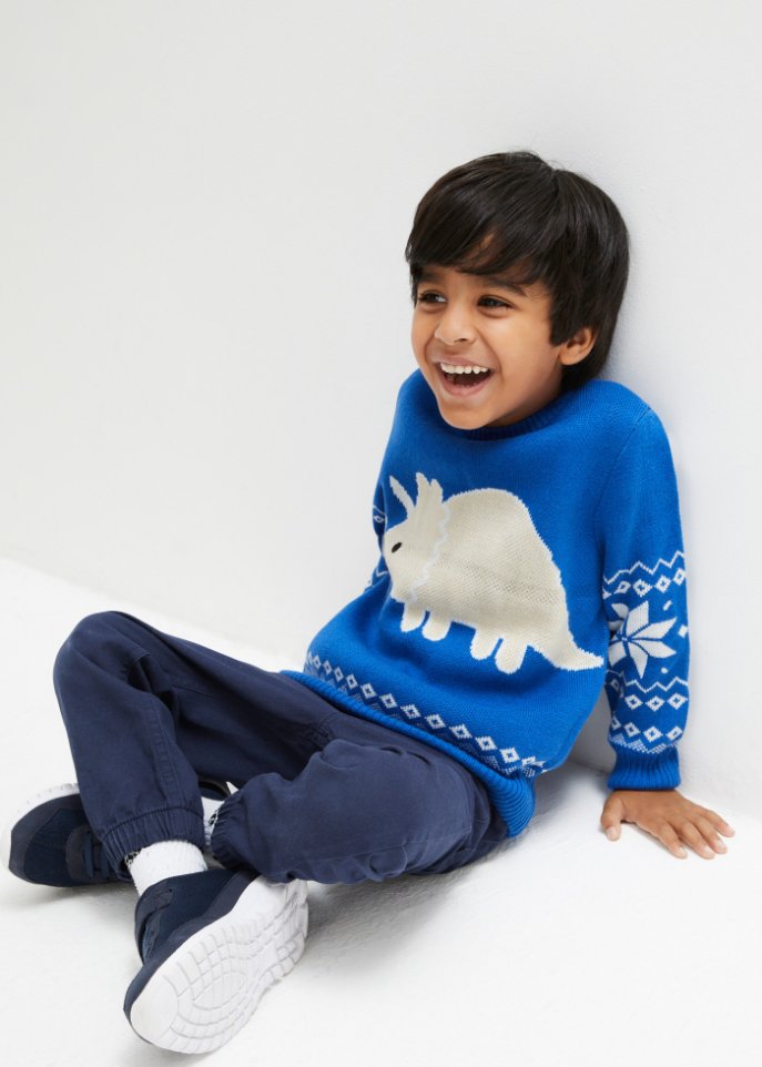 Jungen Baumwoll-Strickpullover
