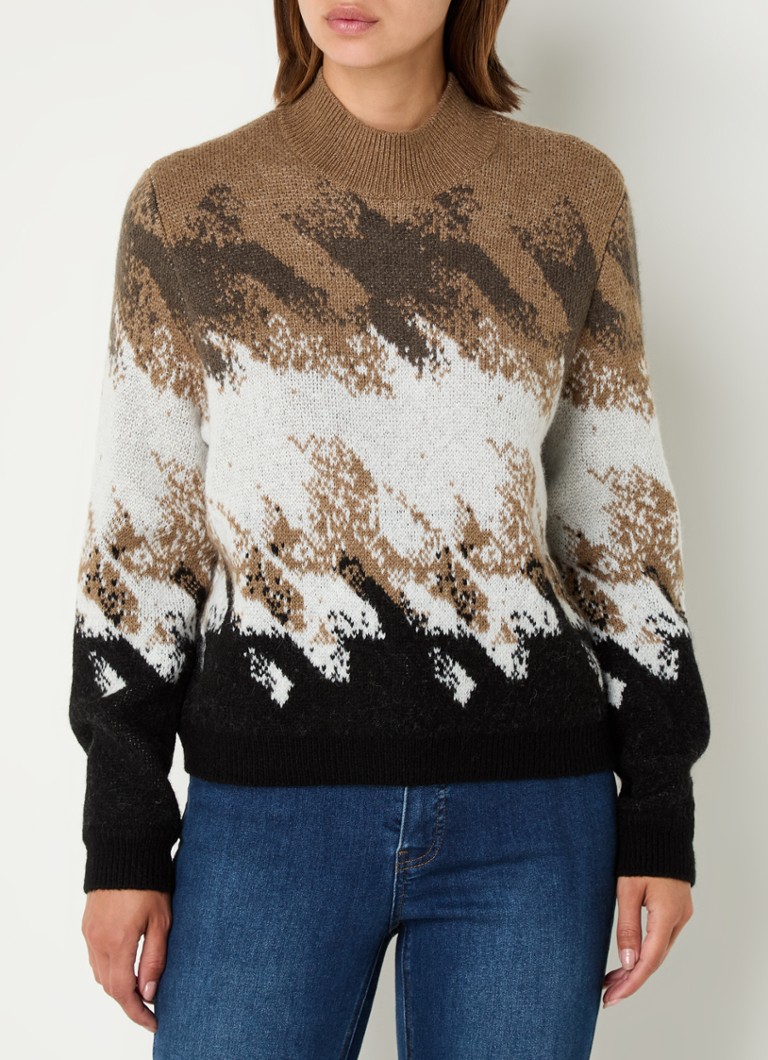 Sweter Taifun z cienkiej dzianiny z mieszanki wełny i nadrukiem