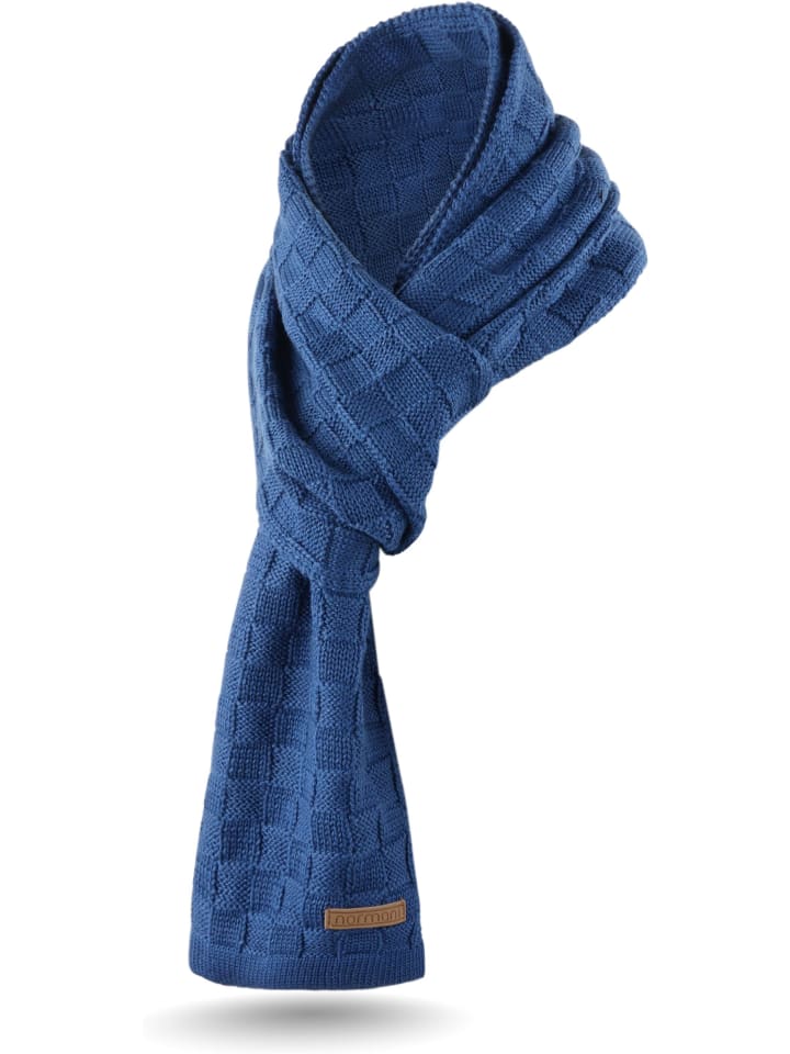 normani Merinowoll-Schal mit Design Yuma in Marine günstig kaufen onesize