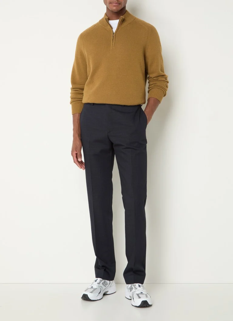 Pull Lyle & Scott Saddle en maille fine mélangée cachemire avec demi-zip