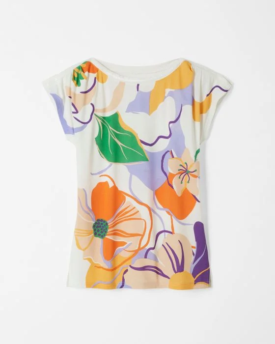 Tee-shirt col bateau uni et imprimé Climatyl