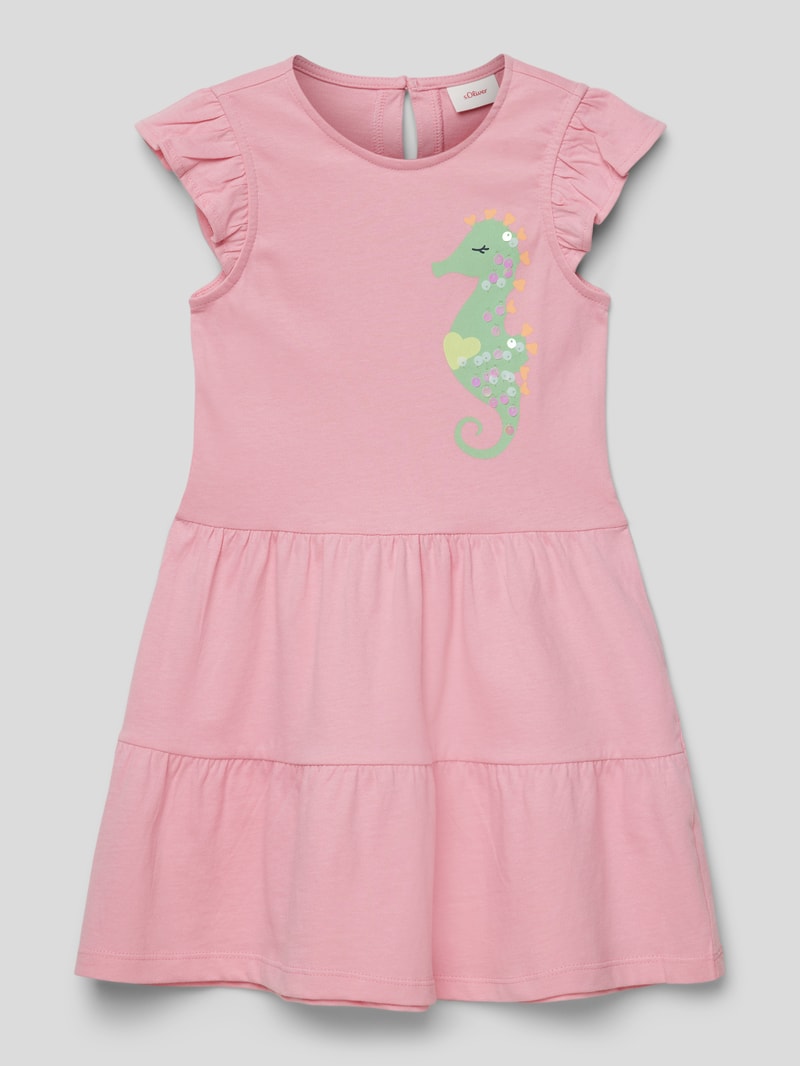 Kleid mit Motiv-Print in rosa