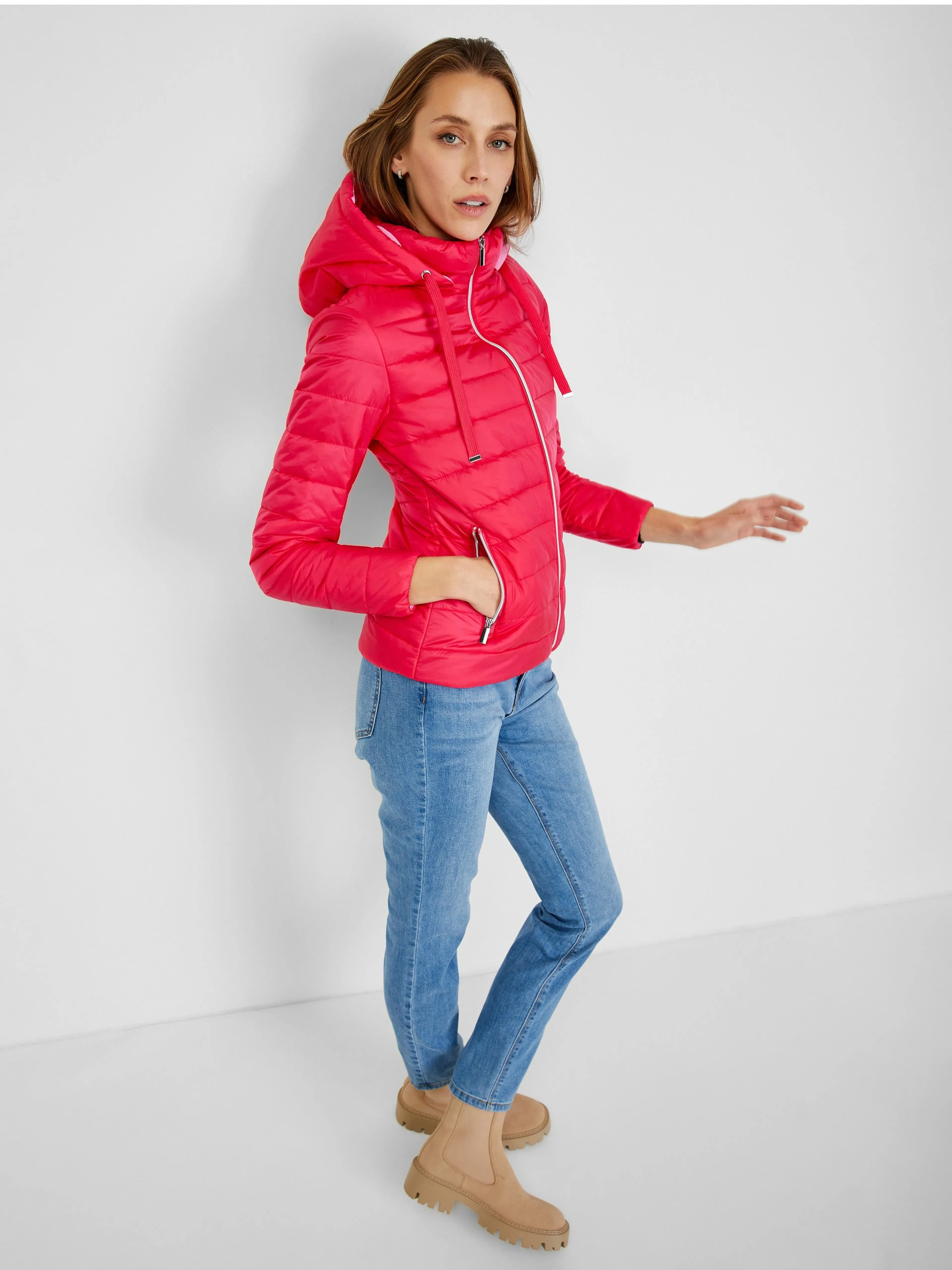 Dunkelrosa Damen-Winter-Steppjacke ORSAY