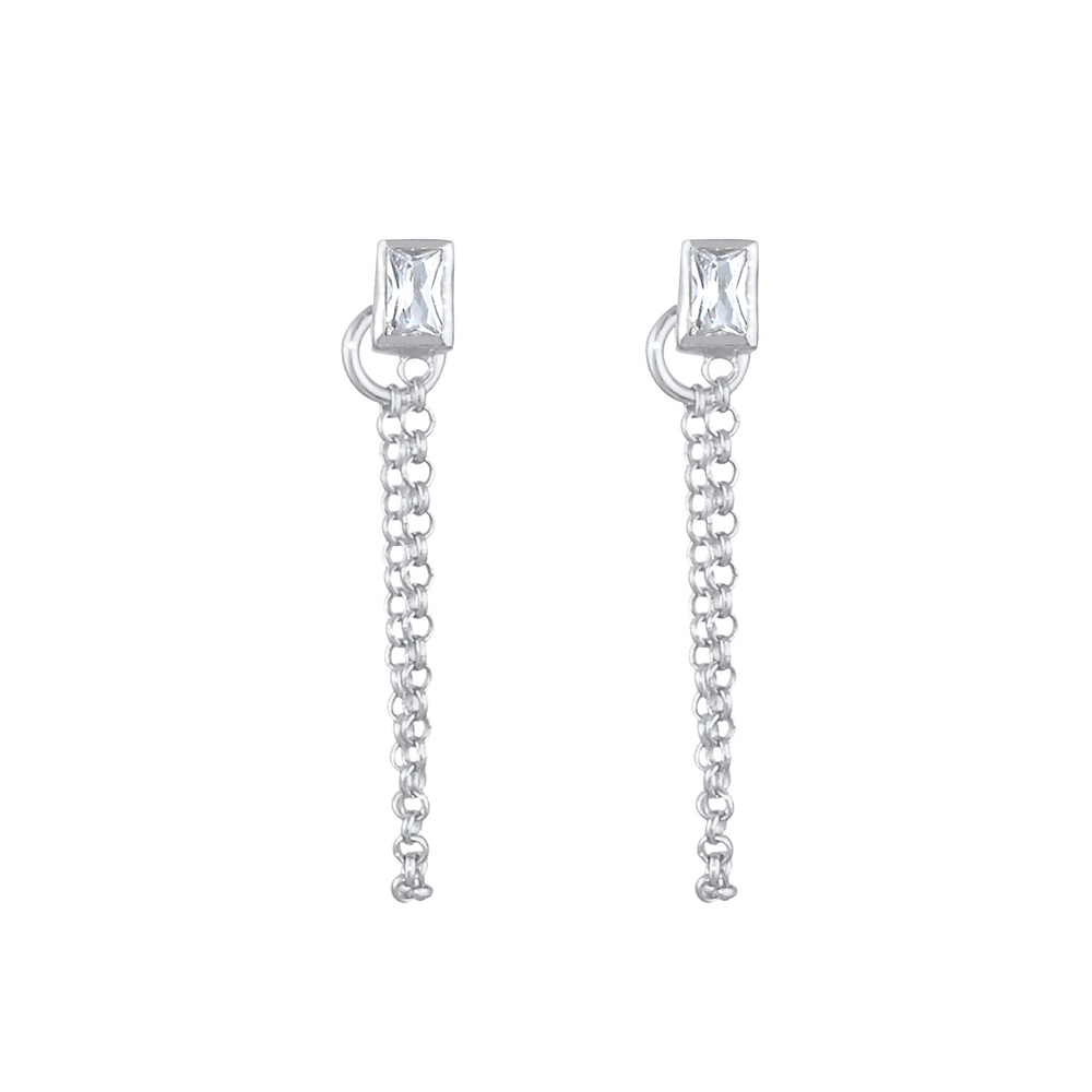 Elli Elli Boucles d'Oreilles boucle d'oreilles pour dames Géo filigrane avec zircone e Boucles d'oreilles
