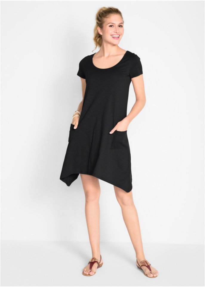 Kurzes Baumwoll-Shirtkleid aus Flammgarn