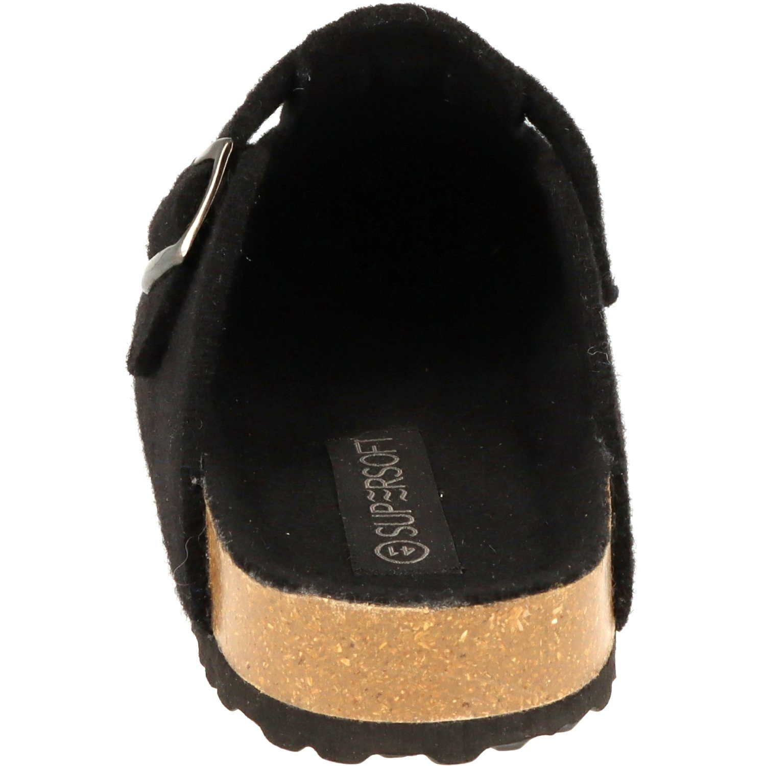 SUPERSOFT Herren Schuhe 511-064 Komfort Filz Pantoffeln Hausschuh Fußbett, Schnalle