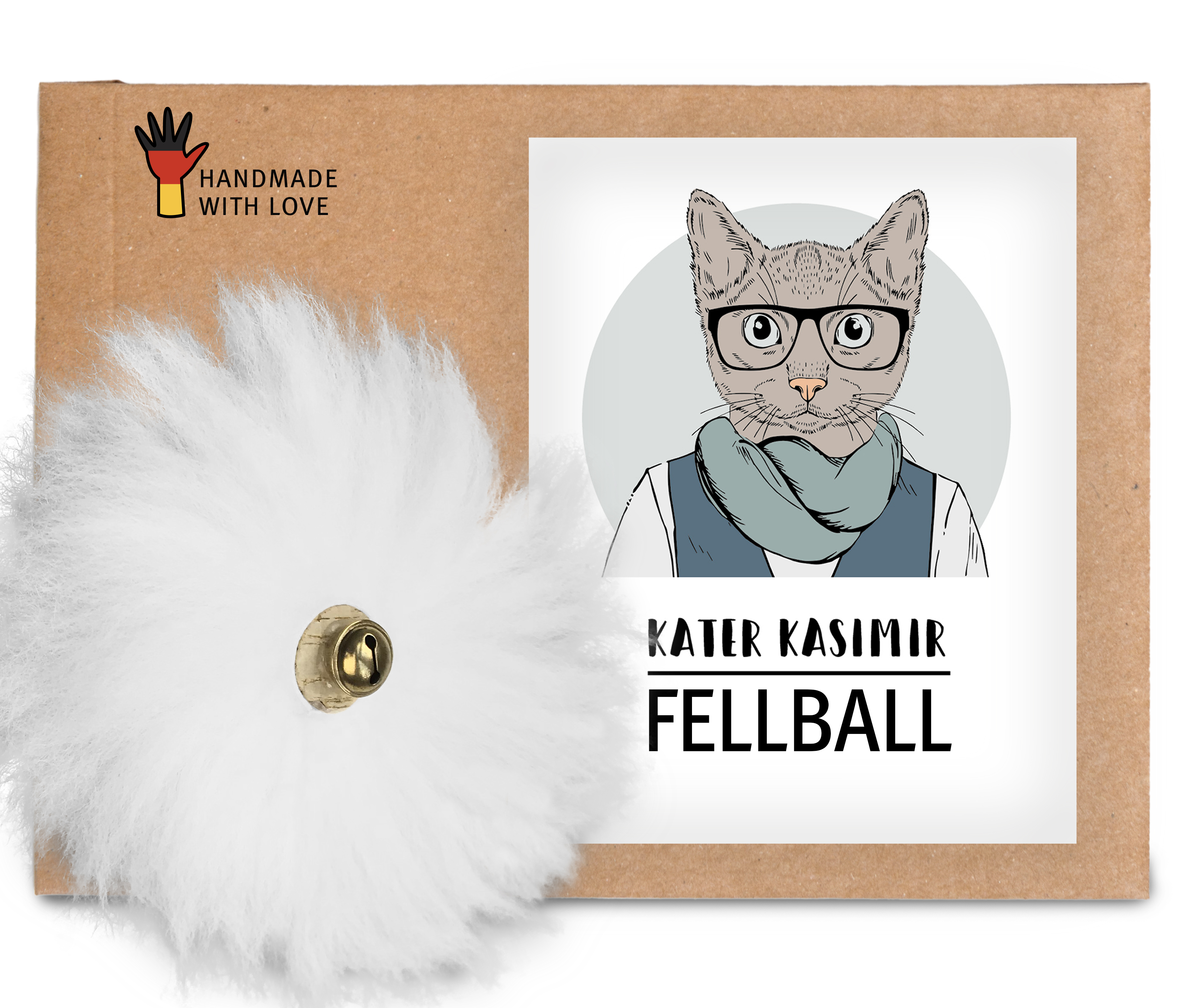 Kater Kasimir Spielmäuse & Bälle Kater Kasimir handgemachter Premium Katzenball aus echtem Schaffell