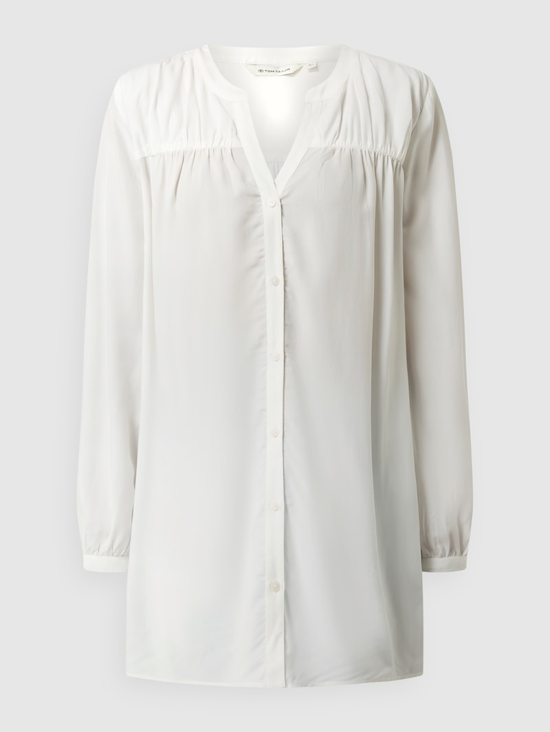 Longbluse aus Viskose-Lyocell-Mix in weiß