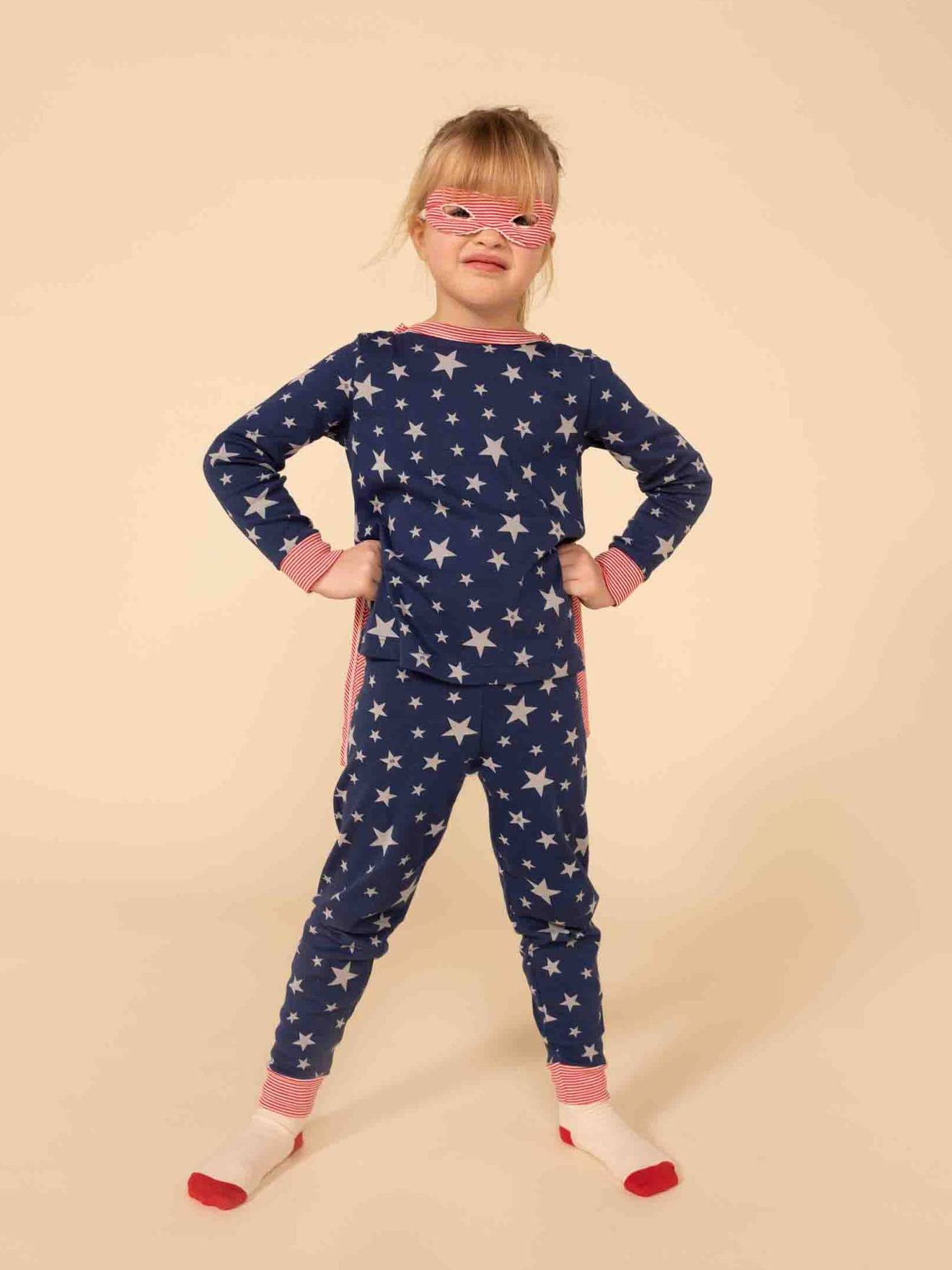 Pyjama déguisement phosphorescent en coton PETIT BATEAU bleu imprimé
