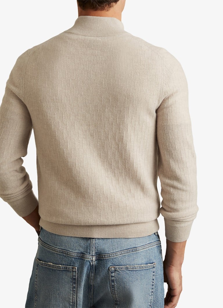 Reiss Chester fine-knit textured wool skipper sweater