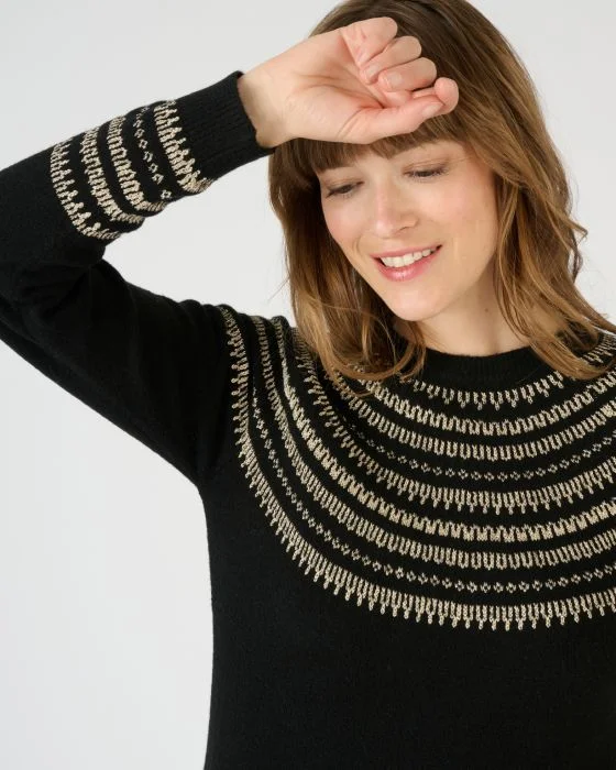 Pull jacquard brillant