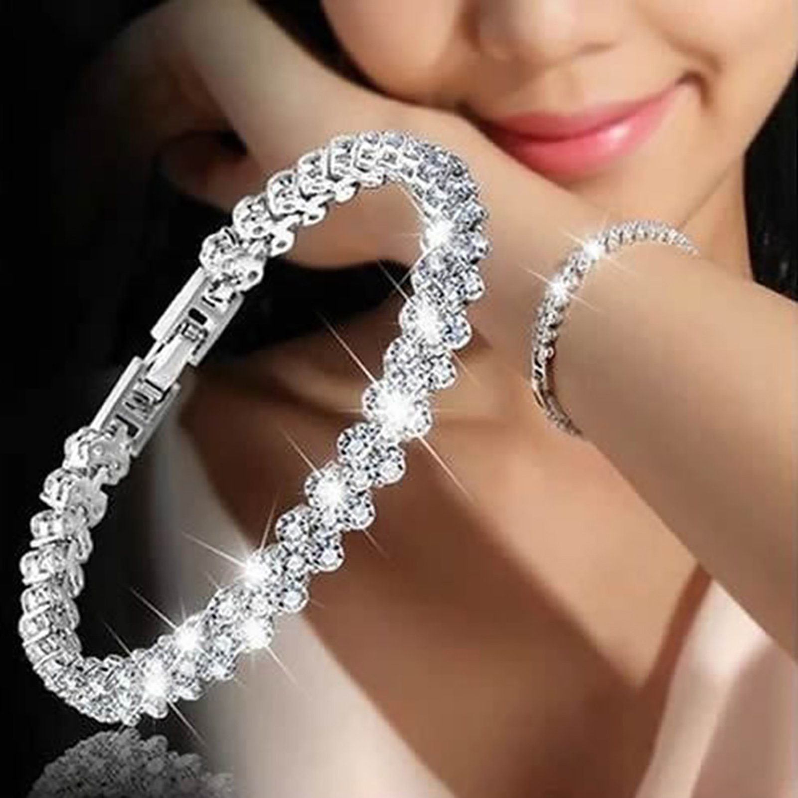 fulaide Armband Armband, Frau Zirkon Strass Intarsien Armreif