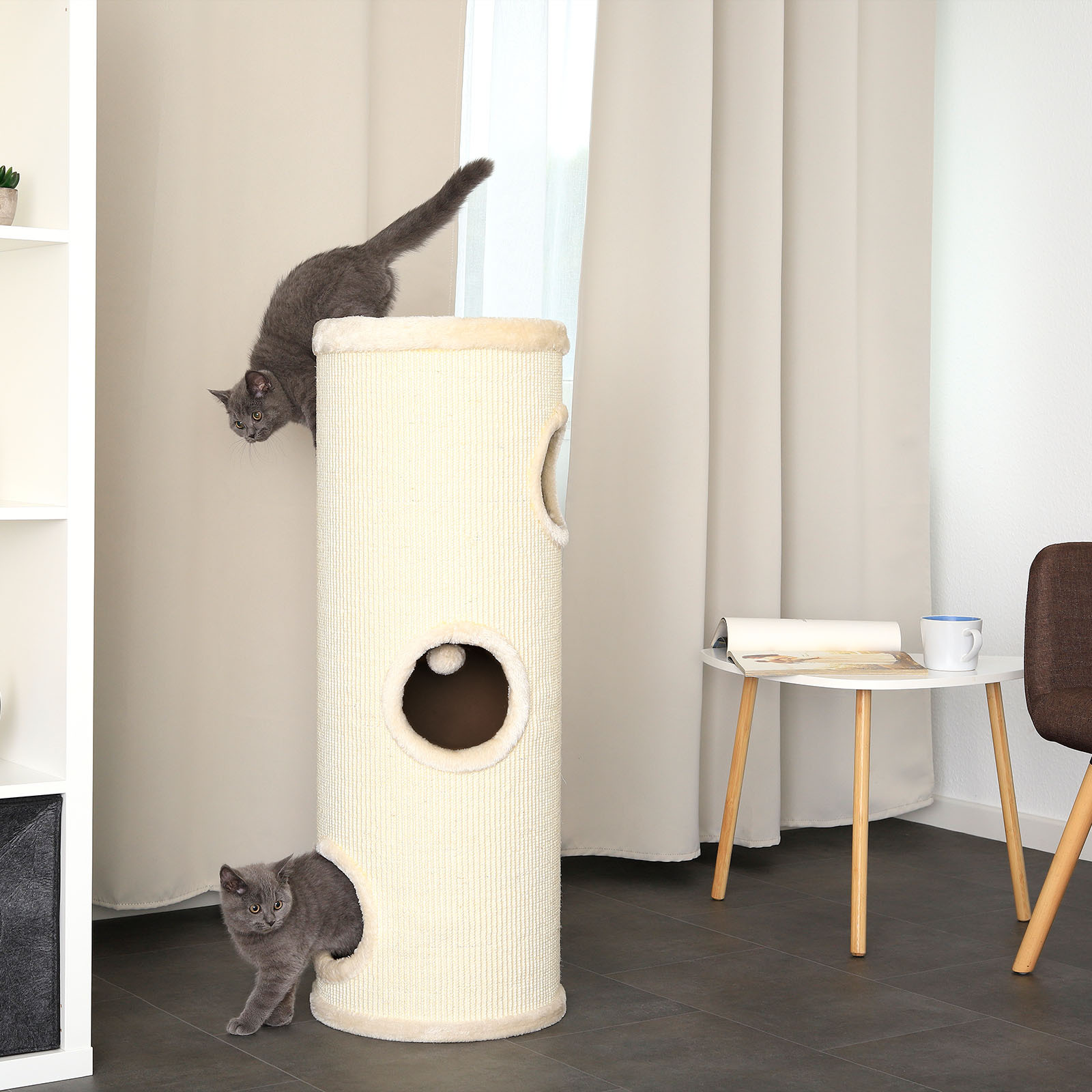 Lionto Kratztonnen Lionto 100cm Kratztonne mit Sisal beige