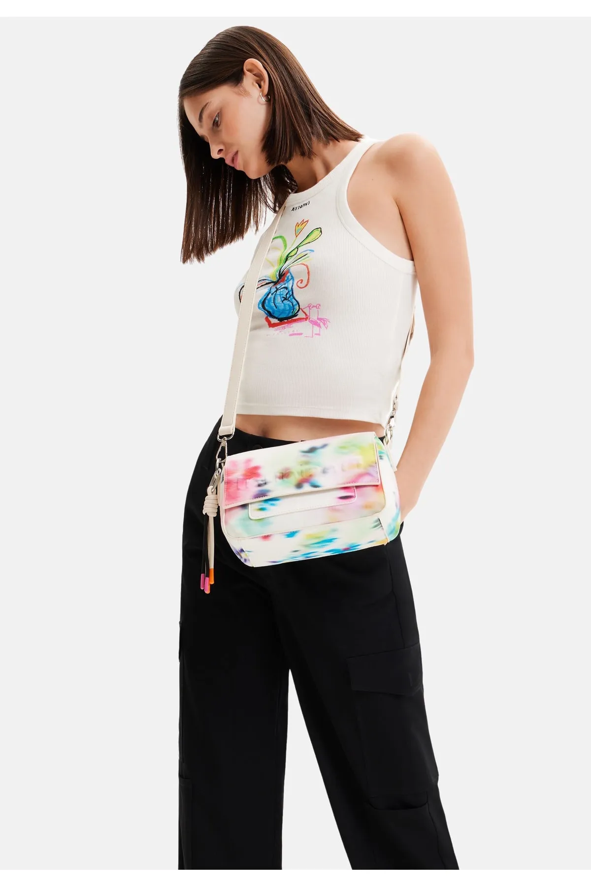 Desigual  Handtasche Pukhet Mini Straigh Kleine Tasche verschwommenes Muster