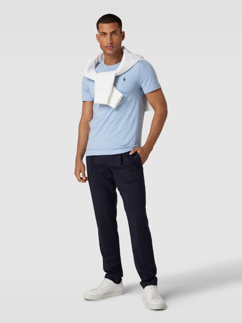T-Shirt in Melange-Optik in bleu