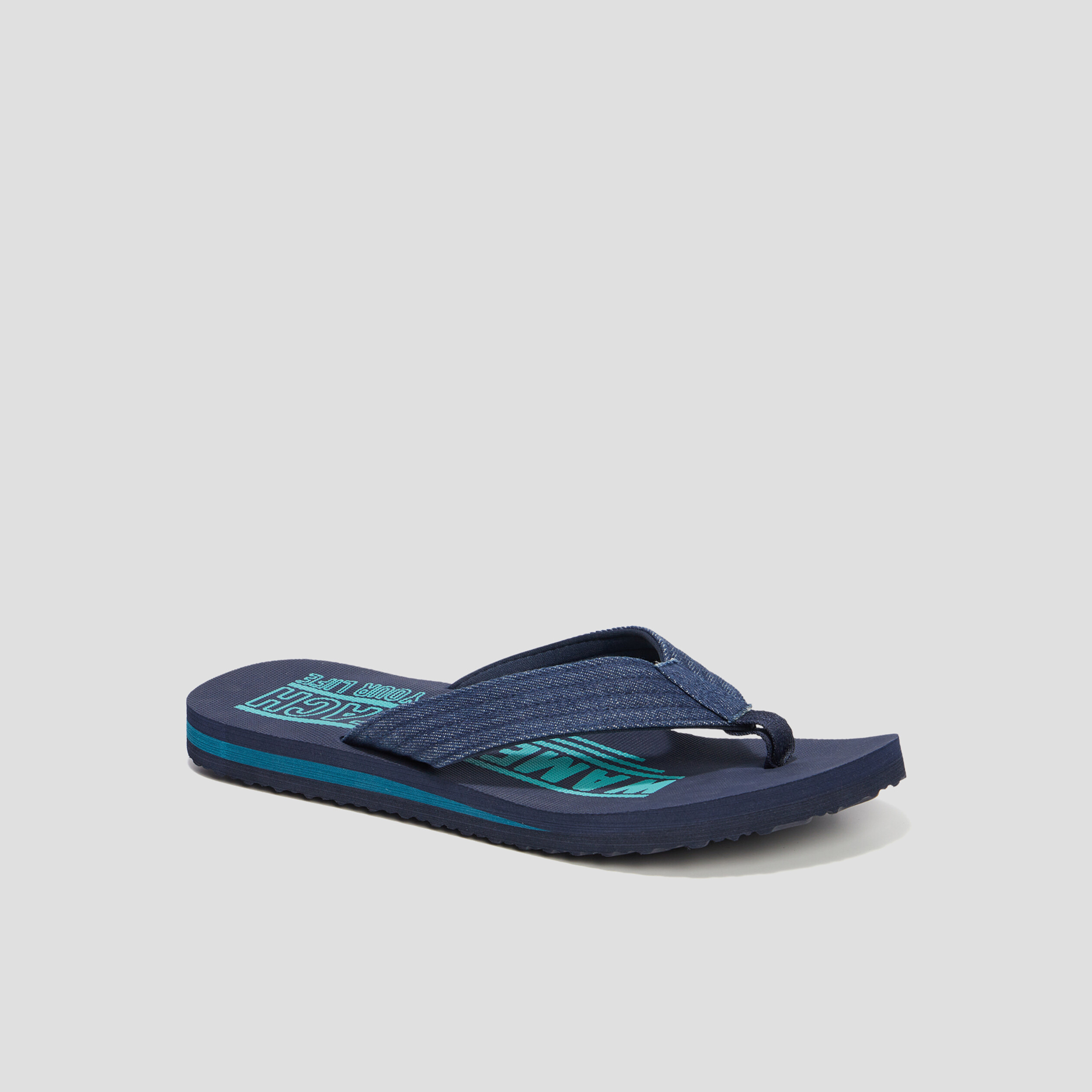 Tongs brides en jean Wamea Beach bleu homme | La Halle