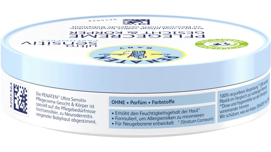 Penaten ultra sensitiv Plegecreme Gesicht+ Körper 100 ml