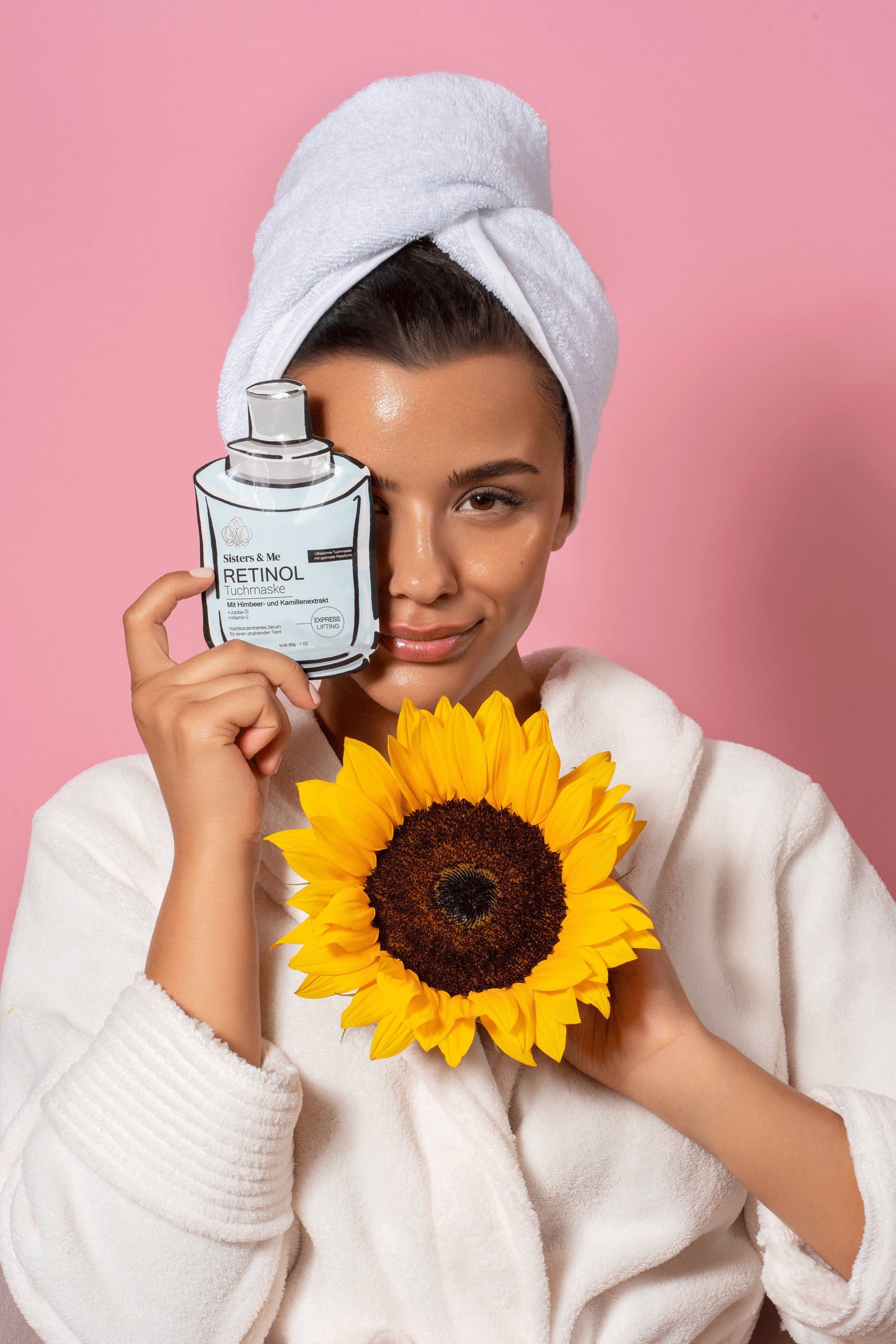 Sisters & Me Gesichtsmaske 5x Sisters & Me Retinol Serum Maske für Gesicht, Anti-Aging, 5-tlg.