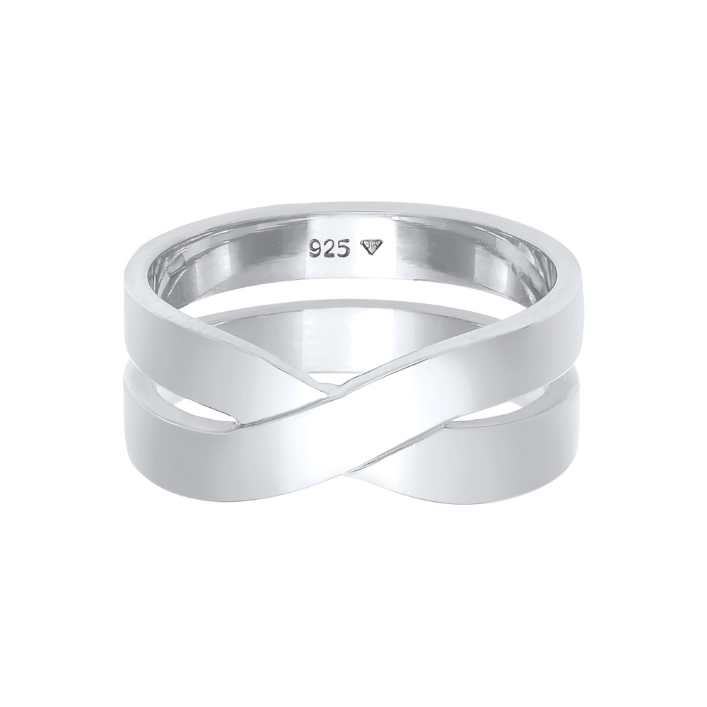 KUZZOI KUZZOI Bague Le bracelet masculin croisé solide en argent sterling 925 Bague