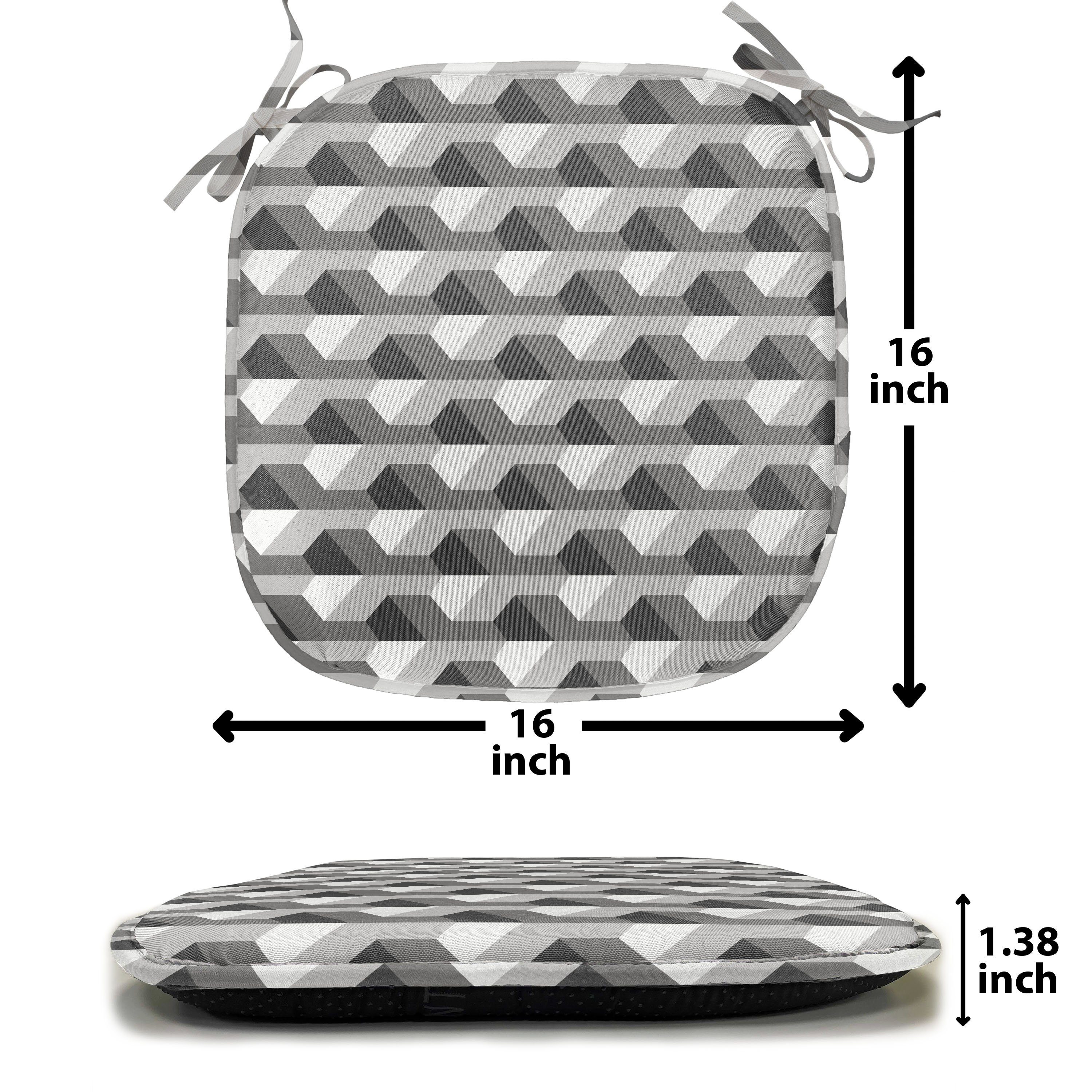 Abakuhaus Stuhlkissen Dekoratives wasserfestes Kissen mit Riemen für Küchensitze, Geometrisch Minimalist Link-Form