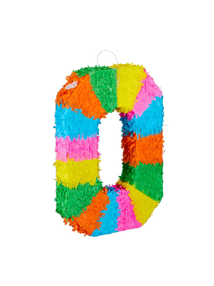 relaxdays Pinata Zahl 0 in Bunt günstig kaufen onesize