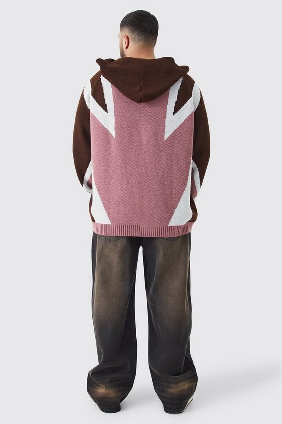 Plus Oversized Lace Up Hockey Jumper With Hood