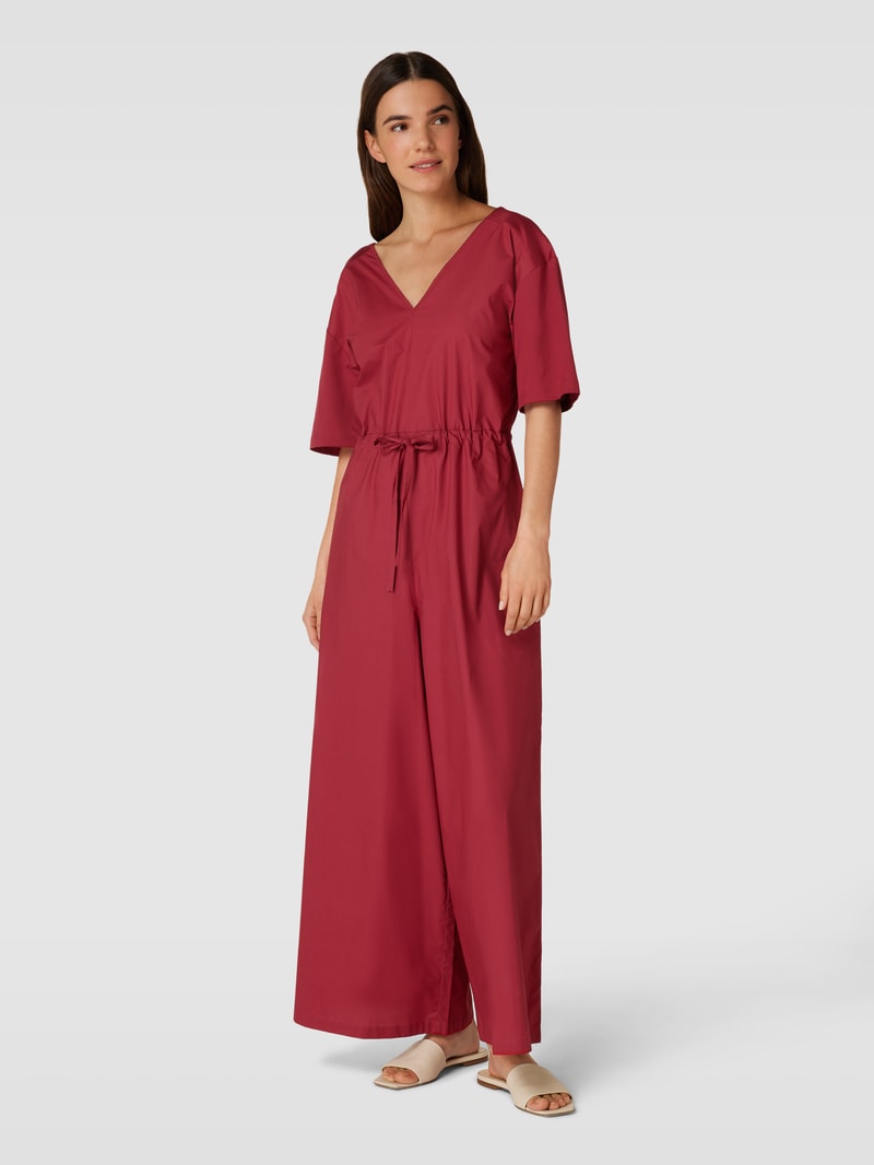Jumpsuit mit V-Ausschnitt Modell 'LEPIDO' in bordeaux rot