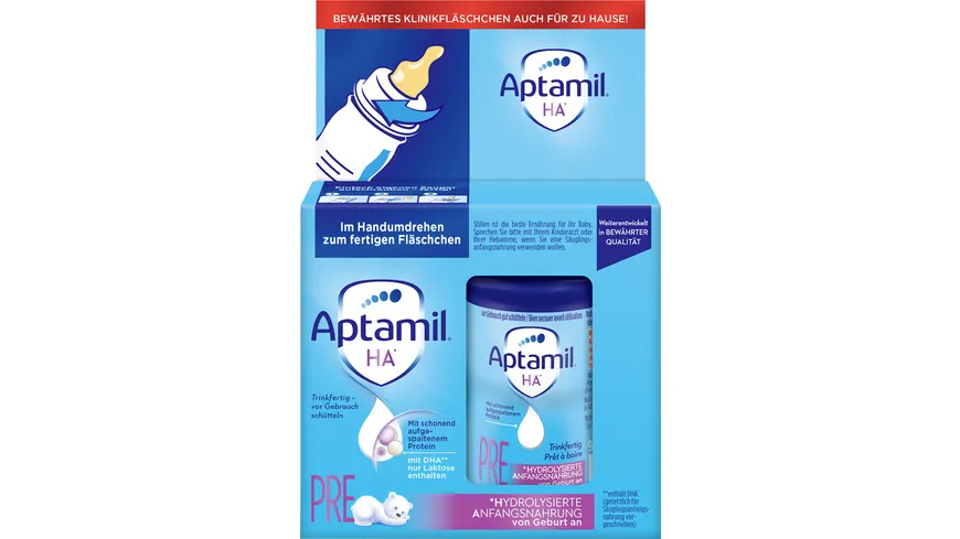 Aptamil HA Pre Hydrolysierte Anfangsnahrung trinkfertig 180 ml