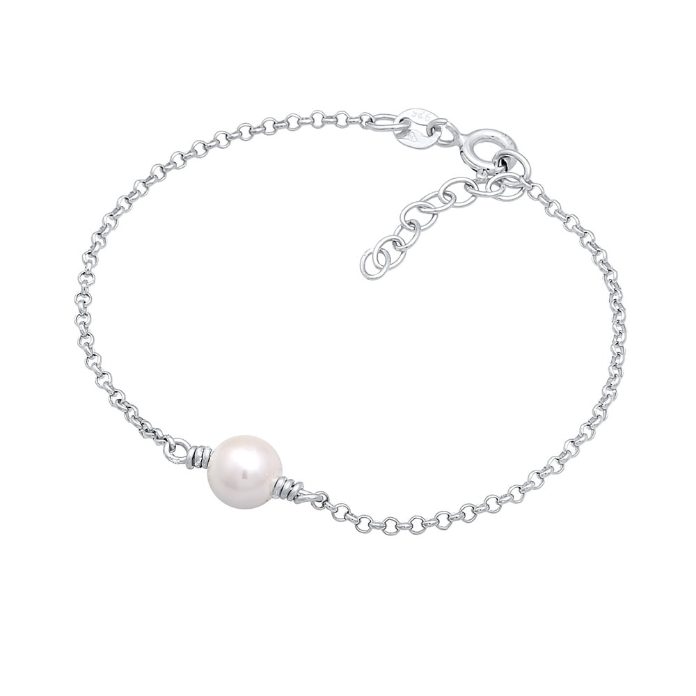 Elli Elli Bracelet Enfants pendentif Rond Vintage avec perles de coquillage en argent  Bracelet
