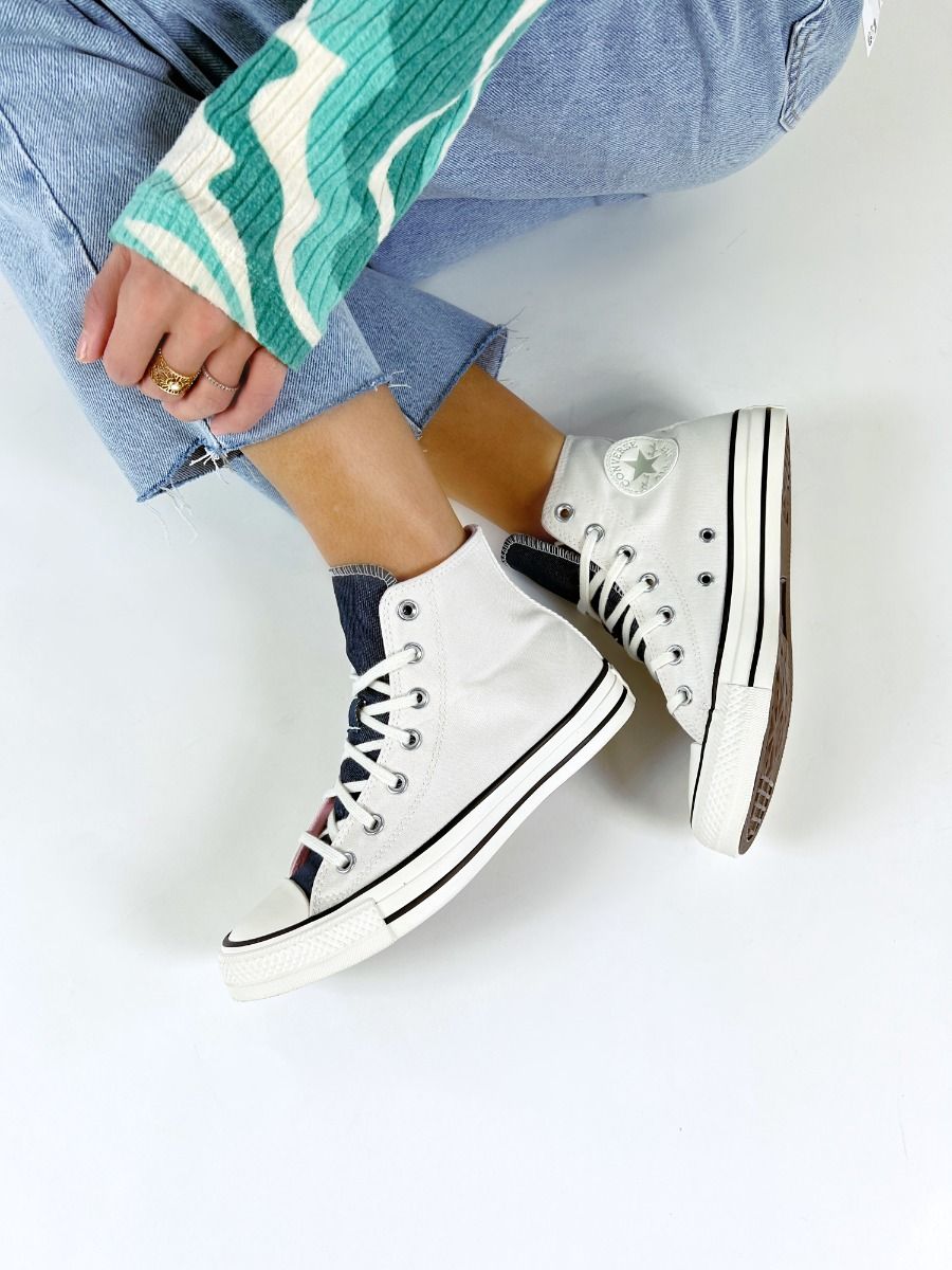 Converse  CHUCK TAYLOR ALL SATR DENIM FASHION - Blanc jean