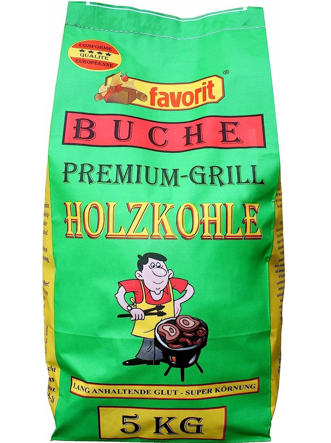 favorit Grillkohle Buchen Holzkohle Premium Qualitiät aus Buchenholz 5 kg