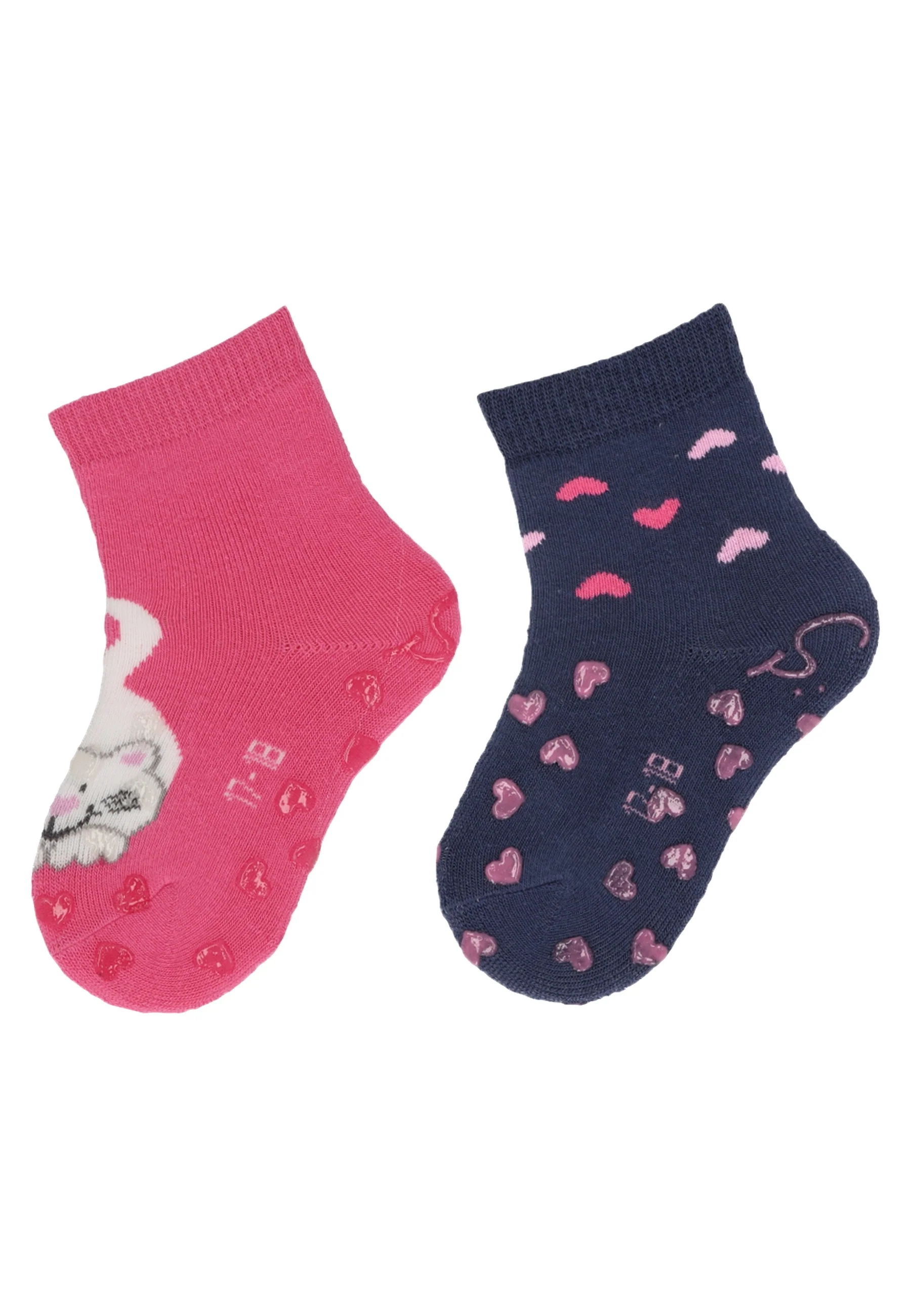 ABS Krabbelsocken im 2er Pack mit Motiv Katze