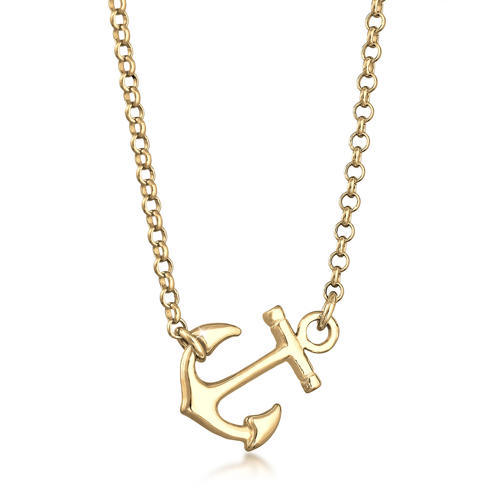 Elli Elli Collier Femme Pendentif d'Ancre Élégant en Argent Sterling 925 Bijoux