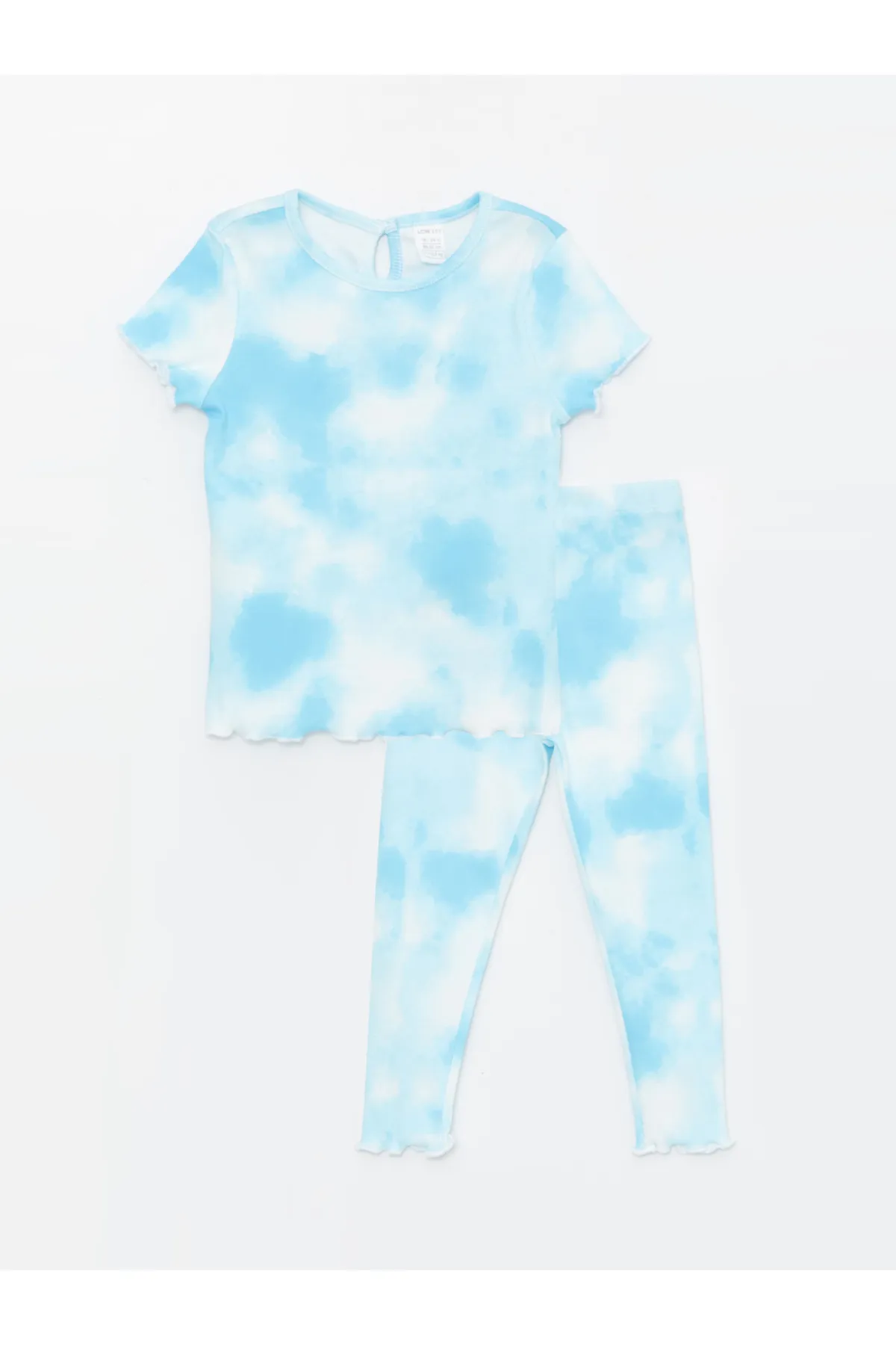 LC Waikiki  2-teiliges Set aus bedrucktem Langarm-T-Shirt und Strumpfhose für Babys mit Rundhalsausschnitt