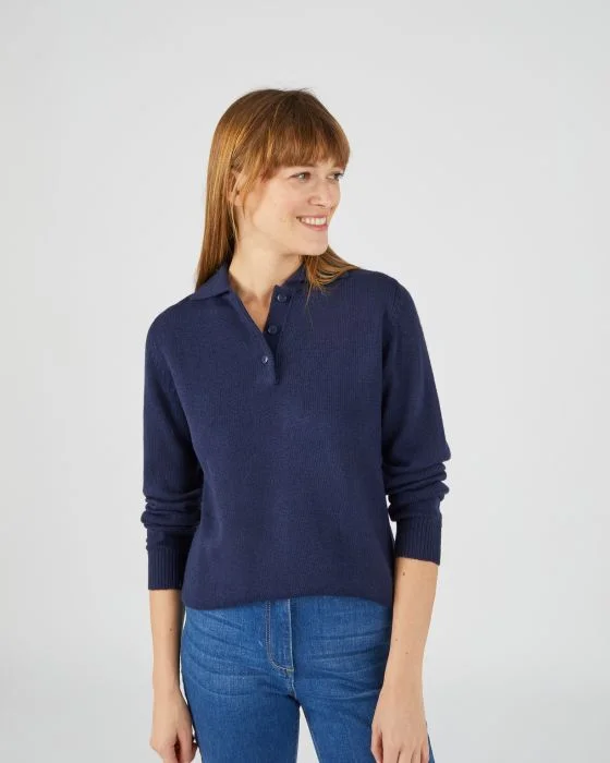 Pull col polo manches longues