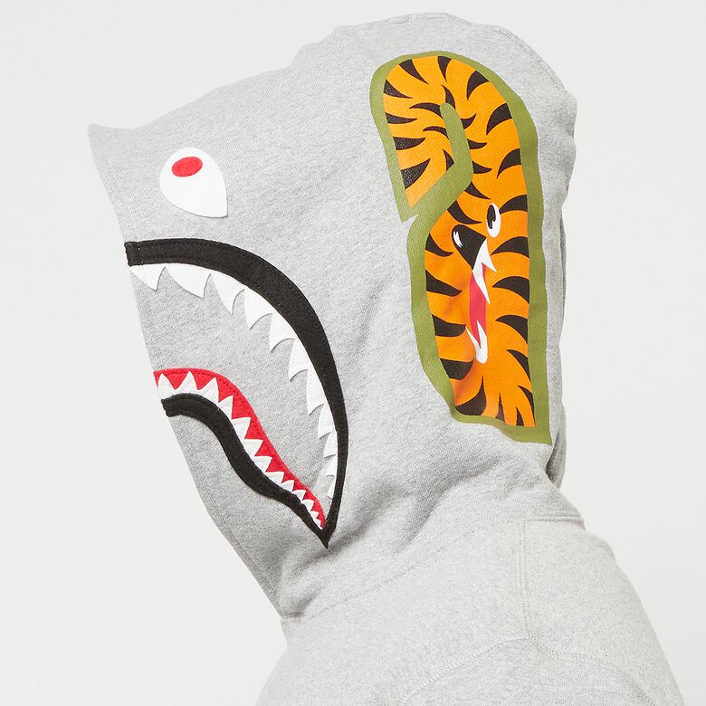 A Bathing Ape Shark Pullover Hoodie M gray
