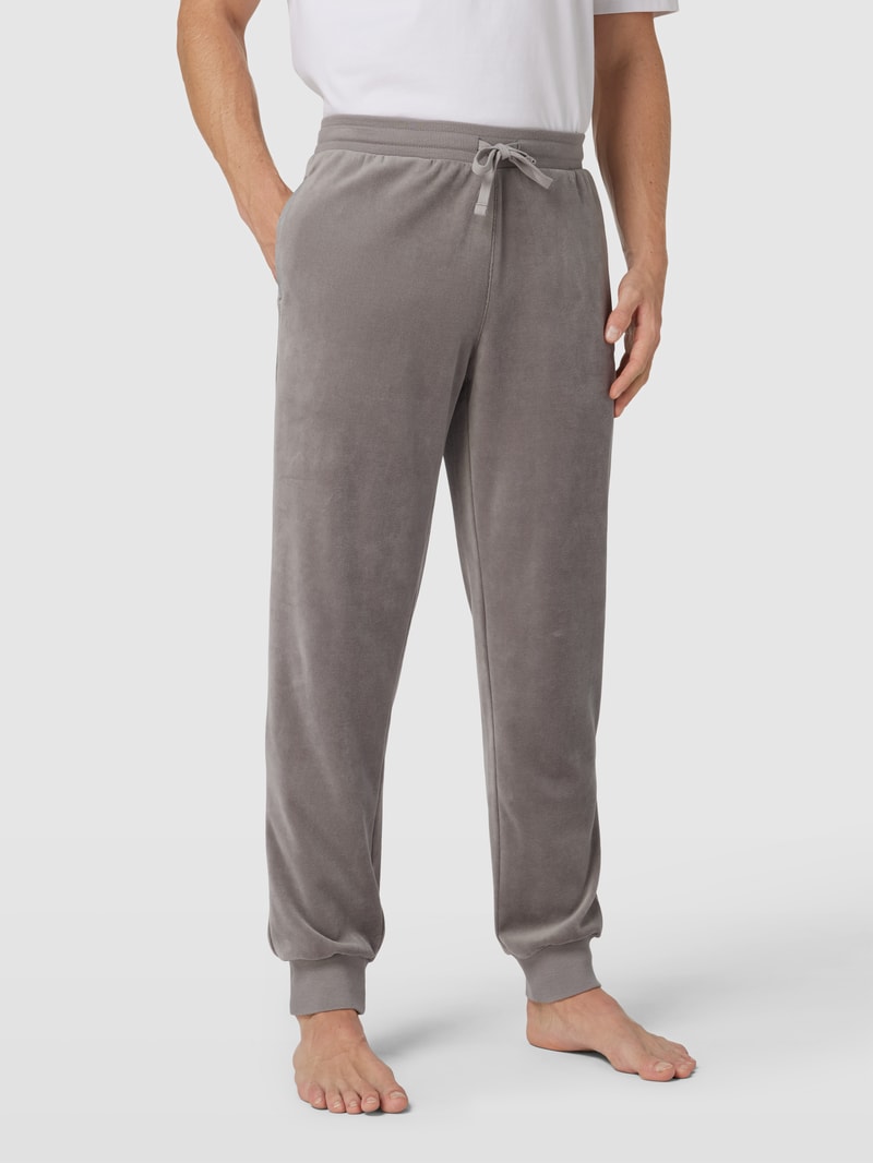 Sweatpants mit Label-Stitching in ecru