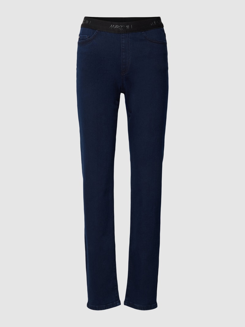 Jeggins mit Logo-Bund im 5-Pocket Design in marineblau