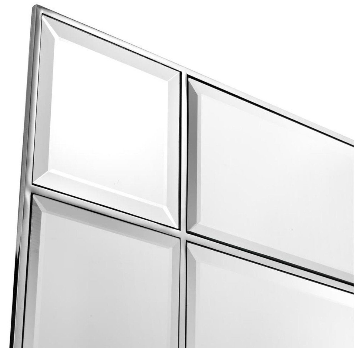 Casa Padrino Wandspiegel Luxus Wandspiegel mit Licht Silber 90 x 13 x H. 140 cm - Luxus Qualität