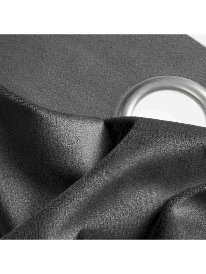 Tom Tailor TT Ösenvorhang VelvetSignature 140 x 250 cm in Anthrazit günstig kaufen 140 x 250 cm